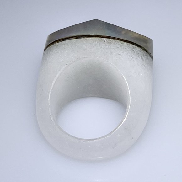 Amazing Abalone triplet ring, Quartz, unique, size 6.75, NWOT - Picture 4 of 7